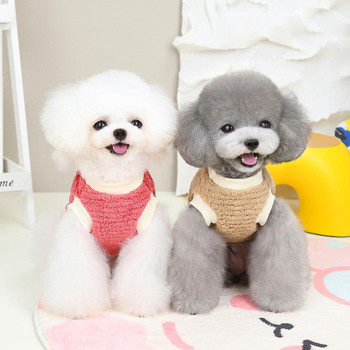 INS Ρούχα για κατοικίδια Νέα χονδρική πώληση Puppy Bichon Teddy Βελούδινο γιλέκο φθινοπώρου και χειμώνα χονδρό κουκούτσι γάτας Bear Βαμβακερά ρούχα Ρούχα για σκύλους