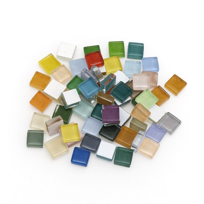 50 g jauktas krāsas kristāla stikla mozaīkas flīzes radošam bērnu veidošanai. Puzles DIY Amatniecība Roku darbs Piederumi Mozaīkas akmeņi