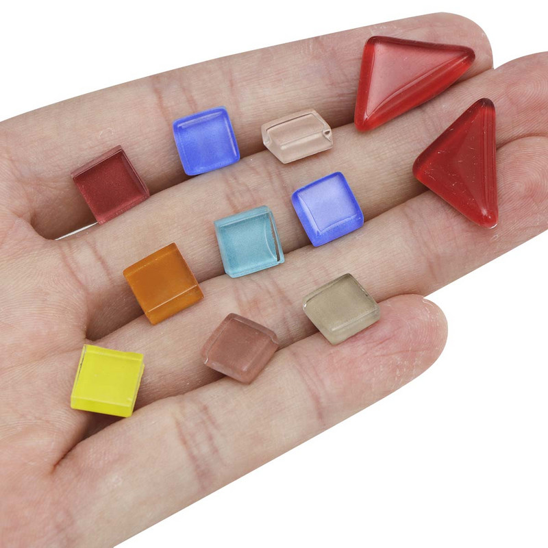 50 g jauktas krāsas kristāla stikla mozaīkas flīzes radošam bērnu veidošanai. Puzles DIY Amatniecība Roku darbs Piederumi Mozaīkas akmeņi