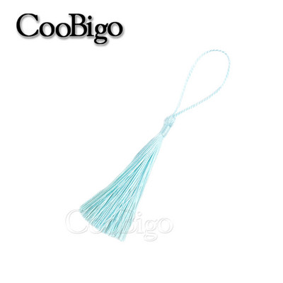 10db selyem bojt rojt díszítő könyvjelzők otthoni függönyökhöz barkácsolás fülbevaló ékszer bojt hurkokkal dekoratív vegyes 15 színben