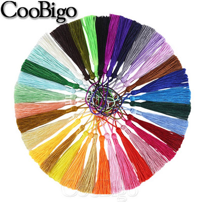 10db selyem bojt rojt díszítő könyvjelzők otthoni függönyökhöz barkácsolás fülbevaló ékszer bojt hurkokkal dekoratív vegyes 15 színben