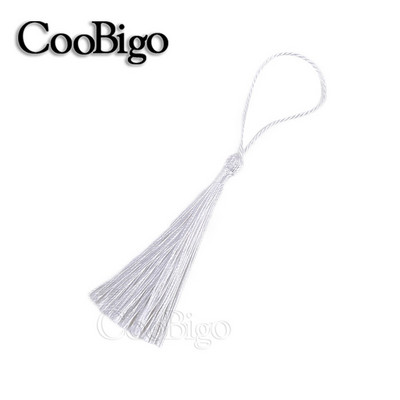 10db selyem bojt rojt díszítő könyvjelzők otthoni függönyökhöz barkácsolás fülbevaló ékszer bojt hurkokkal dekoratív vegyes 15 színben