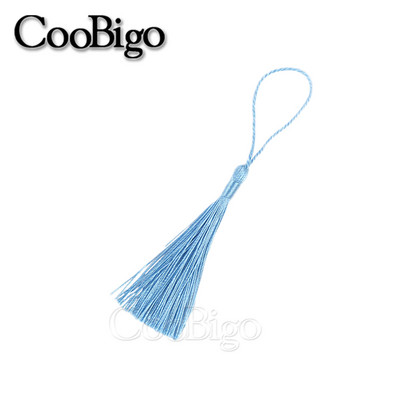 10db selyem bojt rojt díszítő könyvjelzők otthoni függönyökhöz barkácsolás fülbevaló ékszer bojt hurkokkal dekoratív vegyes 15 színben