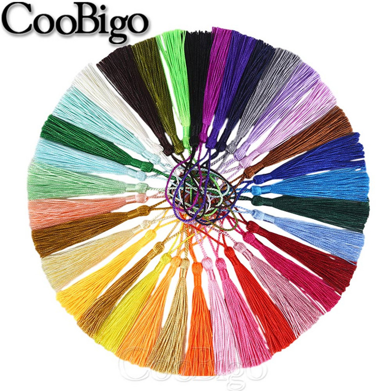 10db selyem bojt rojt díszítő könyvjelzők otthoni függönyökhöz barkácsolás fülbevaló ékszer bojt hurkokkal dekoratív vegyes 15 színben