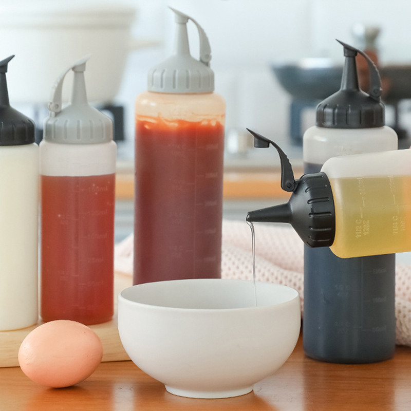 350 ml/175 ml konyhai fűszeres üveg kinyomható palack saláta ketchup szósz olívaolajos palackok konyhai főzőeszközök