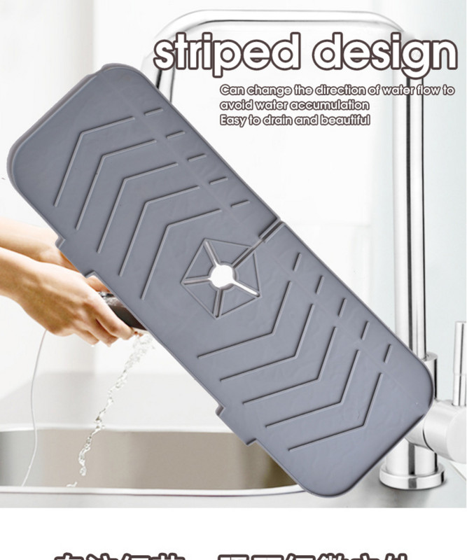 Virtuvės silikono maišytuvo kilimėlis kriaukle, apsaugantis nuo purslų gaudyklės maišytuvo sugeriantis kilimėlis stalviršio apsauga, skirta vonios kambario virtuvės įtaisams