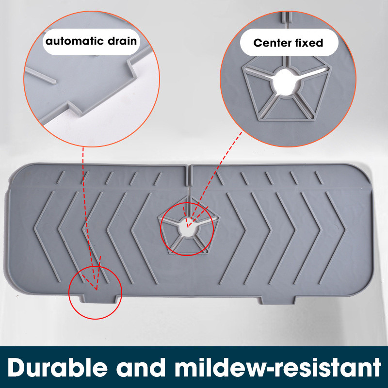 Virtuvės silikono maišytuvo kilimėlis kriaukle, apsaugantis nuo purslų gaudyklės maišytuvo sugeriantis kilimėlis stalviršio apsauga, skirta vonios kambario virtuvės įtaisams