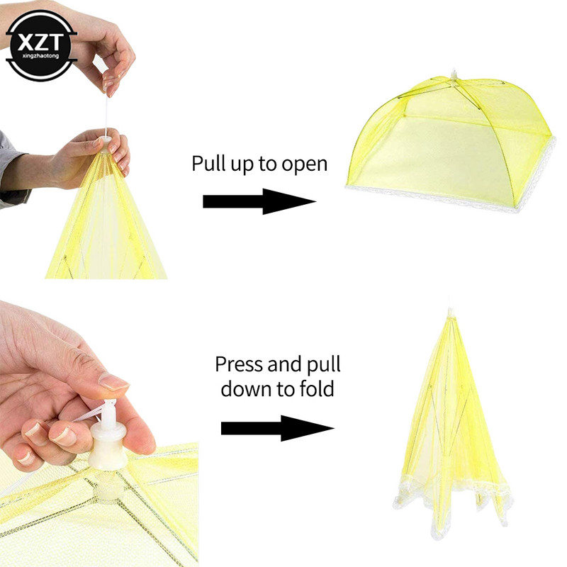 Naujausi maisto dangteliai tinkliniai sulankstomi virtuvės nuo uodų palapinės kupolo tinklelio skėtis pikniko apsauga indų dangtelis Virtuvės priedai