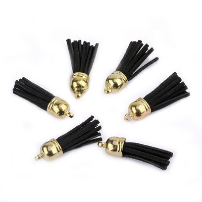 10/30/50gab 38 mm zamšādas mākslīgās ādas pušķis ar zelta vāciņu atslēgu piekariņam Mobilā tālruņa siksnām Rotaslietas Vasaras DIY kulonu piekariņi Meklēšana