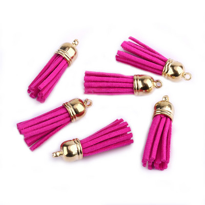 10/30/50gab 38 mm zamšādas mākslīgās ādas pušķis ar zelta vāciņu atslēgu piekariņam Mobilā tālruņa siksnām Rotaslietas Vasaras DIY kulonu piekariņi Meklēšana