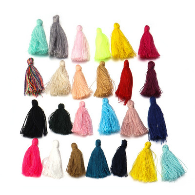 50 db 30 mm-es rövid többszínű pamut selyem bojt varázslatok fülbevalóhoz nyaklánc ékszer készítés szatén medál kézzel készített barkács dekoráció