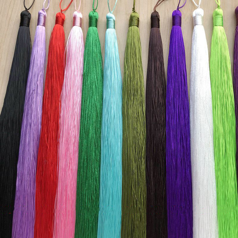 2gab/iepakojumā 33cm gari vertikāli ķīniešu mezgli piekaramie pušķi Poliestera vītne Pretburzīšanās kostīmu apģērbu dekorēšana Kotoho