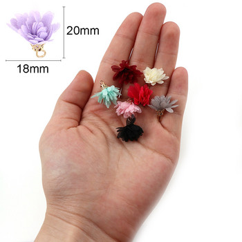 20 τμχ/παρτίδα Μικτό χρώμα μενταγιόν με φούντα λουλουδιών για κοσμήματα που κατασκευάζουν χειροτεχνίες DIY Μπρελόκ Βραχιόλι Σκουλαρίκια Διακόσμηση Αξεσουάρ