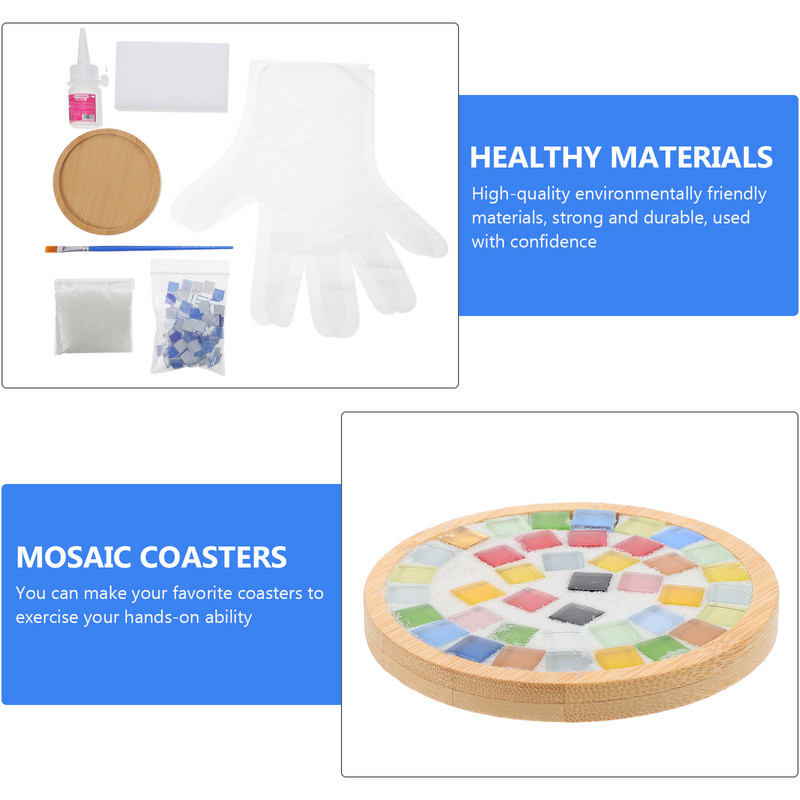 1 Creative Mosaic Cup Mat Materiālu komplekts Ar rokām izgatavoti paliktņu izgatavošanas piederumi