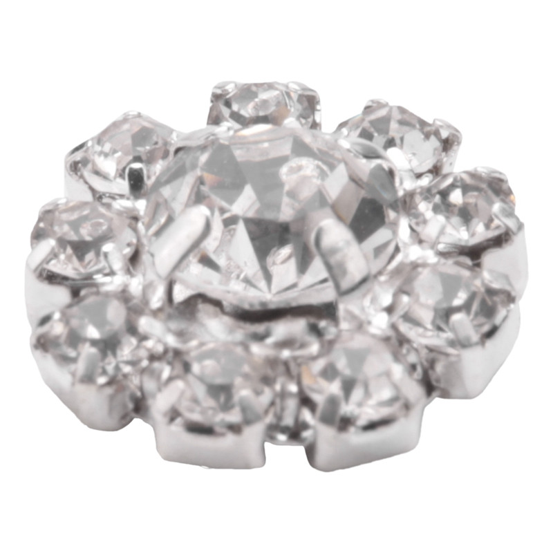 A63I kristāla Rhinestone pogas plakana muguras dekorēšana, DIY 15 mm, 20 gab.