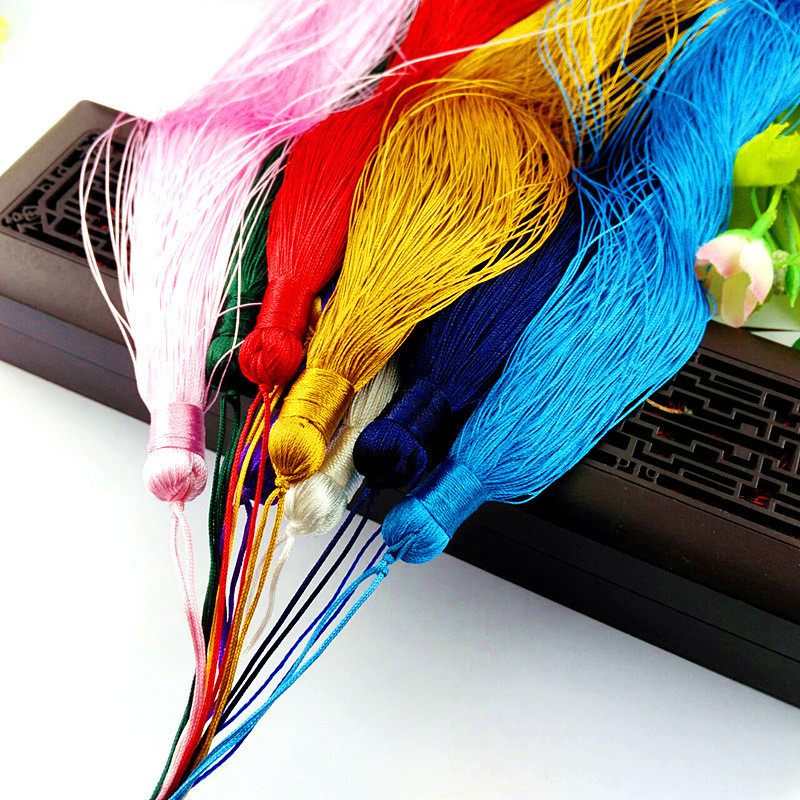 1 DB 50 cm hosszú selyem bojt 50 cm rojt díszítés kézműves bojt ecset varrás függöny ékszer Kiegészítők barkács esküvői dekoráció