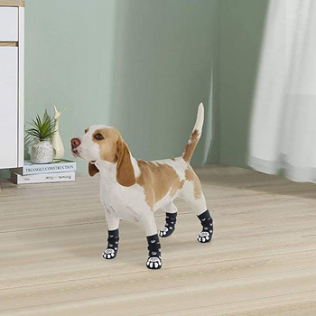 Противоплъзгащи се чорапи за кучета Чорапи с дръжка за кучета с каишки Контрол на сцеплението за закрито върху дървен под Носете Защита за лапи за домашни любимци за всички кучета