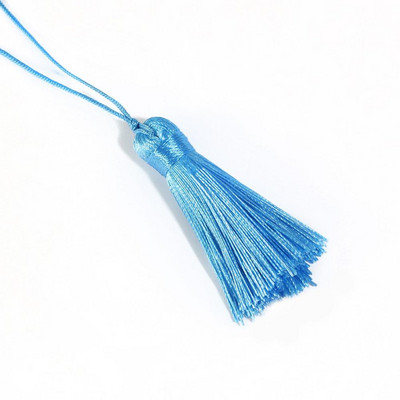 2gab Poliestera zīda pušķu kulons 5,5 cm garš kokvilnas pušķis mājas kāzu dekorēšanai DIY šūšanas aizkaru piederumi