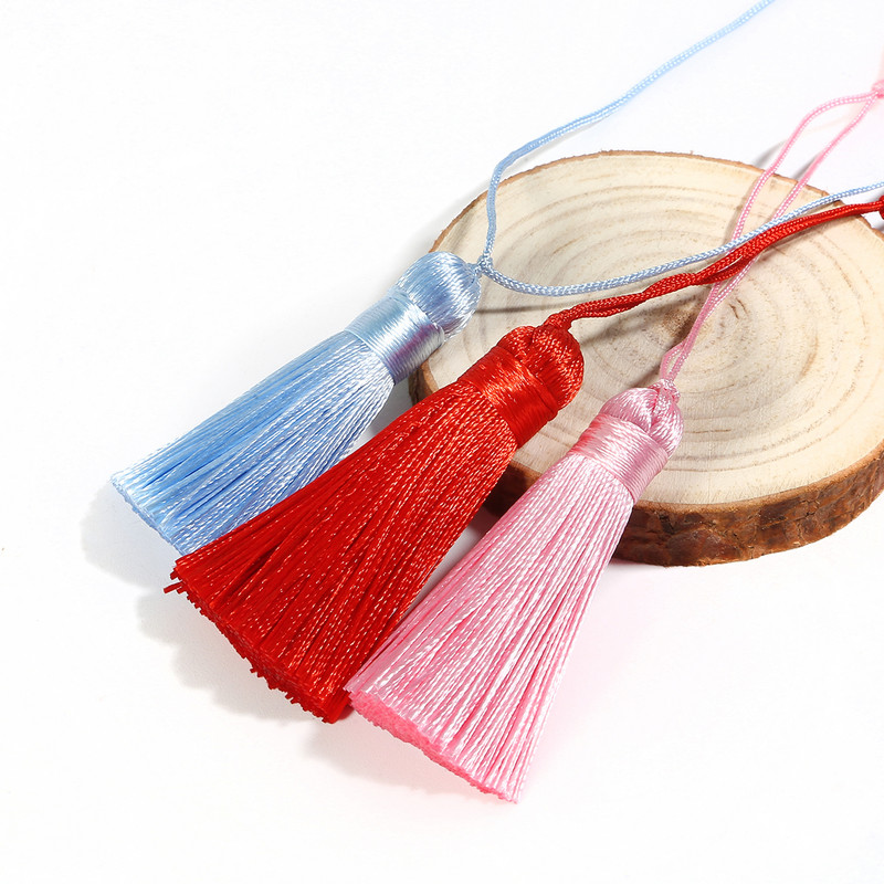 2gab Poliestera zīda pušķu kulons 5,5 cm garš kokvilnas pušķis mājas kāzu dekorēšanai DIY šūšanas aizkaru piederumi