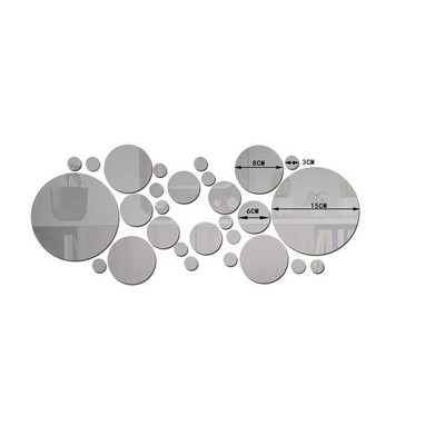 Apļa sienas uzlīme 3D akrila spoguļa uzlīme noņemama pašlīmējošā flīze mājas viesistabai guļamistabas apdares piederumi, instrumenti