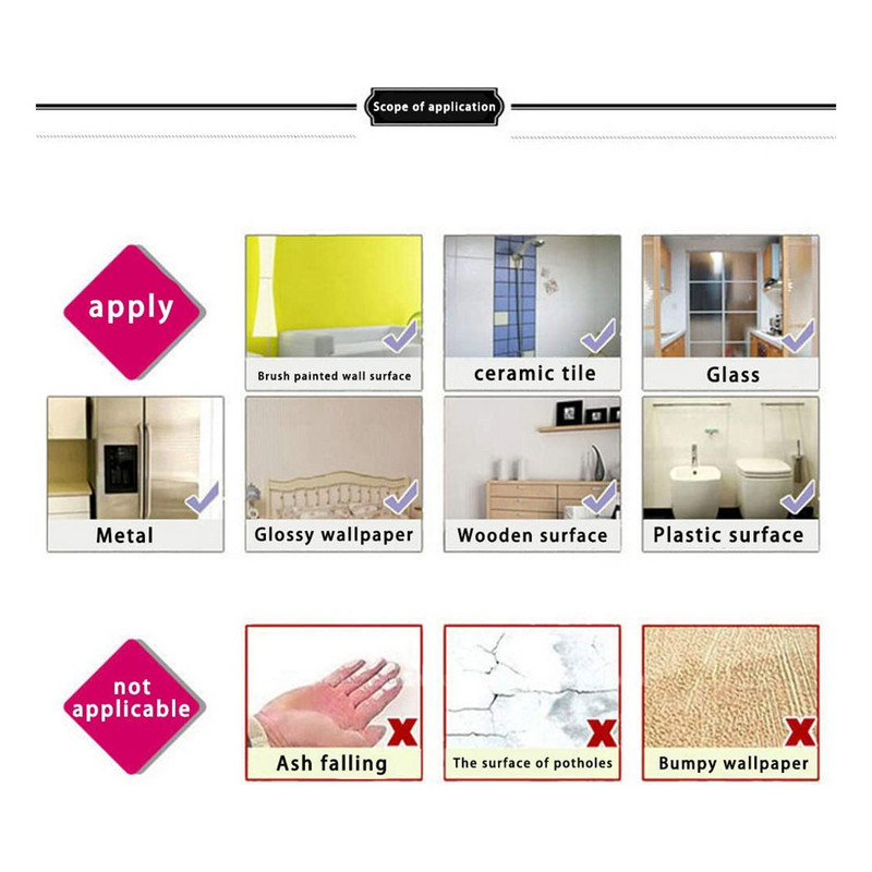Apļa sienas uzlīme 3D akrila spoguļa uzlīme noņemama pašlīmējošā flīze mājas viesistabai guļamistabas apdares piederumi, instrumenti
