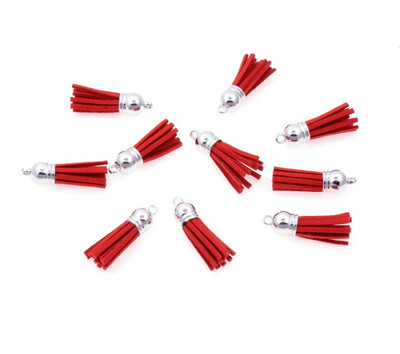 20gab 3,8 cm Pušķis Vintage ādas pušķi Bārkstis čalojumam Makrame DIY Juvelierizstrādājumu soma Atslēgu piekariņš Mobilā telefona Dekoratīvās siksnas kulons