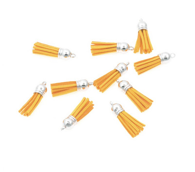 20gab 3,8 cm Pušķis Vintage ādas pušķi Bārkstis čalojumam Makrame DIY Juvelierizstrādājumu soma Atslēgu piekariņš Mobilā telefona Dekoratīvās siksnas kulons