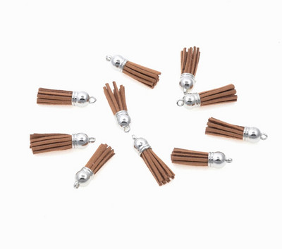 20gab 3,8 cm Pušķis Vintage ādas pušķi Bārkstis čalojumam Makrame DIY Juvelierizstrādājumu soma Atslēgu piekariņš Mobilā telefona Dekoratīvās siksnas kulons