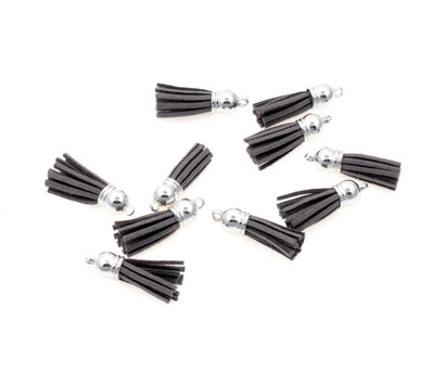 20gab 3,8 cm Pušķis Vintage ādas pušķi Bārkstis čalojumam Makrame DIY Juvelierizstrādājumu soma Atslēgu piekariņš Mobilā telefona Dekoratīvās siksnas kulons