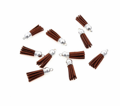 20gab 3,8 cm Pušķis Vintage ādas pušķi Bārkstis čalojumam Makrame DIY Juvelierizstrādājumu soma Atslēgu piekariņš Mobilā telefona Dekoratīvās siksnas kulons