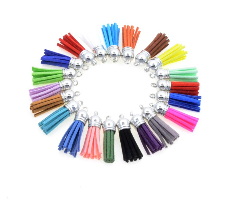 20gab 3,8 cm Pušķis Vintage ādas pušķi Bārkstis čalojumam Makrame DIY Juvelierizstrādājumu soma Atslēgu piekariņš Mobilā telefona Dekoratīvās siksnas kulons