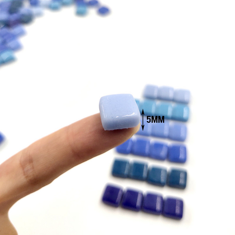 120 g Mosajoy ólomüveg kék zöld vegyes színű négyzet alakú csillogó üvegmozaik csempe barkácsolási kellékekhez