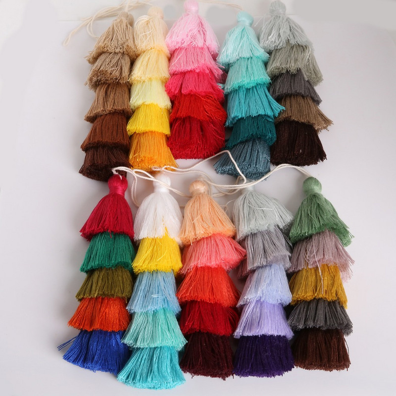 5 rétegű poliészter pamut bojt 15 cm selyem bojt partikhoz Bojt díszítő függönyök dekor Bojt szalag kiegészítők