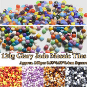120g/4,23oz (Περίπου 360pcs) Glary Jade Mosaic Tiles 0,58*0,58*0,4cm Τετράγωνα DIY Μωσαϊκά Υλικά χειροτεχνίας Μικτό χρώμα Μωσαϊκό Πλακάκι