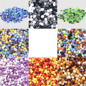 120g/4,23oz (Περίπου 360pcs) Glary Jade Mosaic Tiles 0,58*0,58*0,4cm Τετράγωνα DIY Μωσαϊκά Υλικά χειροτεχνίας Μικτό χρώμα Μωσαϊκό Πλακάκι