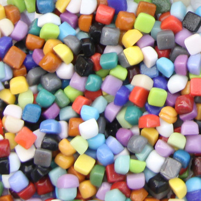 120g/4,23oz (Περίπου 360pcs) Glary Jade Mosaic Tiles 0,58*0,58*0,4cm Τετράγωνα DIY Μωσαϊκά Υλικά χειροτεχνίας Μικτό χρώμα Μωσαϊκό Πλακάκι