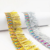 2 m arany ezüst rojtos csipke bojt varró szalag hastánchoz latin tánc jelmez ruha dekoráció barkács anyag 5,5 cm