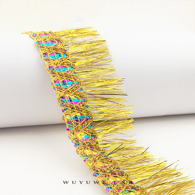 2 m arany ezüst rojtos csipke bojt varró szalag hastánchoz latin tánc jelmez ruha dekoráció barkács anyag 5,5 cm