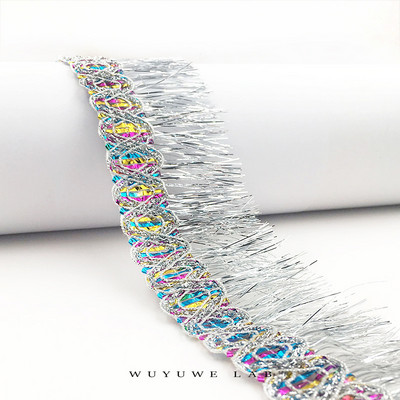 2 m arany ezüst rojtos csipke bojt varró szalag hastánchoz latin tánc jelmez ruha dekoráció barkács anyag 5,5 cm