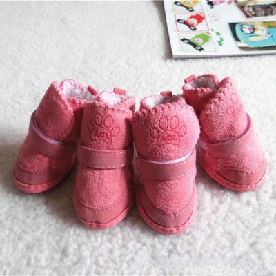 Mājdzīvnieku suņu kurpes 4gab Biezi Silts Lietus Sniega Kartona Zābaki Prewalkers Pastaigas Kucēnu Kurpes Suņu Aksesuāri обувь для собак