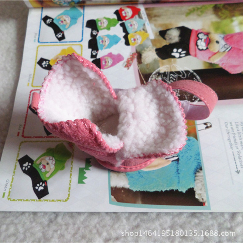 Mājdzīvnieku suņu kurpes 4gab Biezi Silts Lietus Sniega Kartona Zābaki Prewalkers Pastaigas Kucēnu Kurpes Suņu Aksesuāri обувь для собак