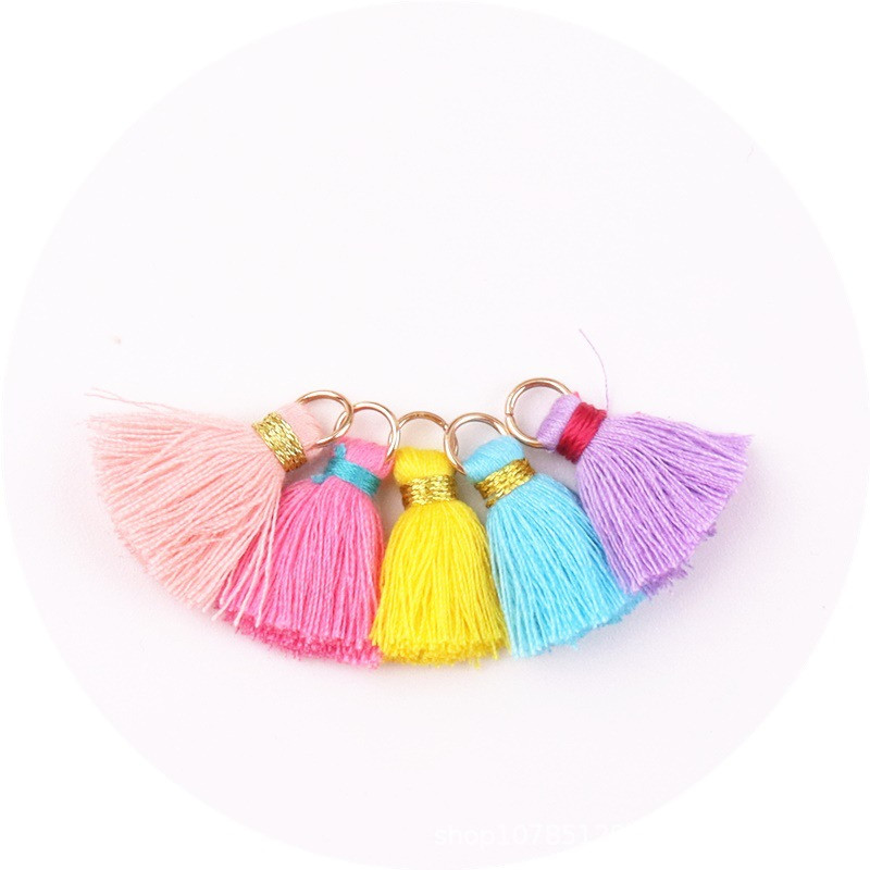 30 db/tétel pamut cérna mini bojt barkácsolás Boho ékszerkészítési kellékek karkötő nyaklánc keresés rojt díszítés medálok kis bojt