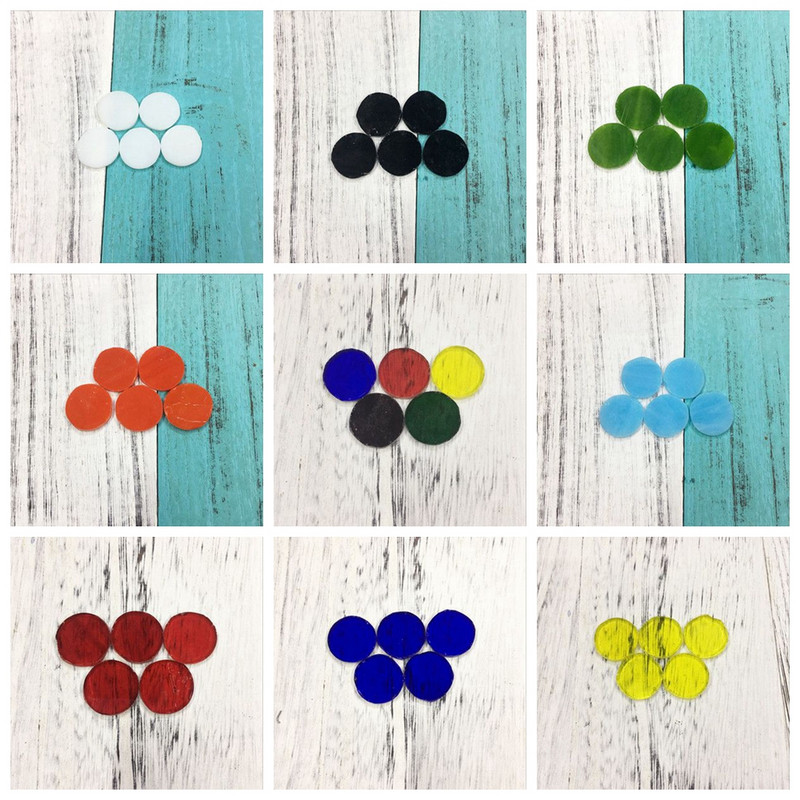 5 vnt. „Pasidaryk pats“ kūrybinių mišrių spalvų apvalios mozaikos stiklo veidrodžio įklotos plytelės siena rankų darbo medžiagos amatai namų dekoravimui 2 cm ZXY9810