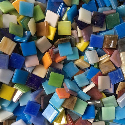 100g DIY Creative Mixed Color 1,5cm Μωσαϊκό Γυαλί Ένθετο Πλακάκια Τοίχου Χειροποίητα Υλικά Χειροτεχνία Διακόσμηση σπιτιού ZXY9805