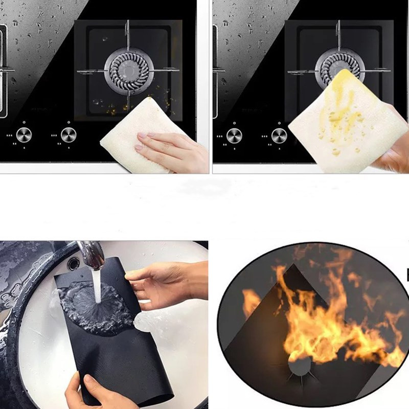 Herbruikbare Folie Cover Gasfornuis Protector Nelipnus Kookplaat Brander Folie Mat Pad Schoon Liner Voor Keuken kookgerei