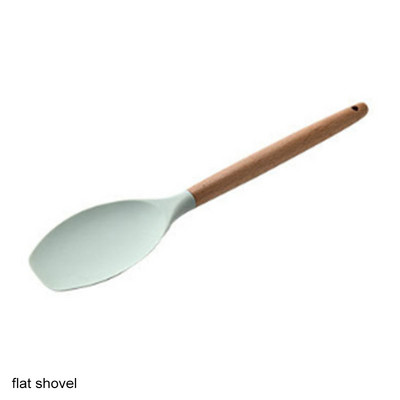 Maisto gaminimo įrankiai Maisto kokybės medinės rankenos sukimo žnyplės Mentele Sriubos šaukštas 1vnt Nešiojami virtuvės prietaisai Silikoninis Nelipnus