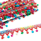 1 jards Deju zvans ar fliteriem nogaidīšanas josta ATS čigānu latīņu bārkstis josta Metāla monētu čaumalas pogas pušķis