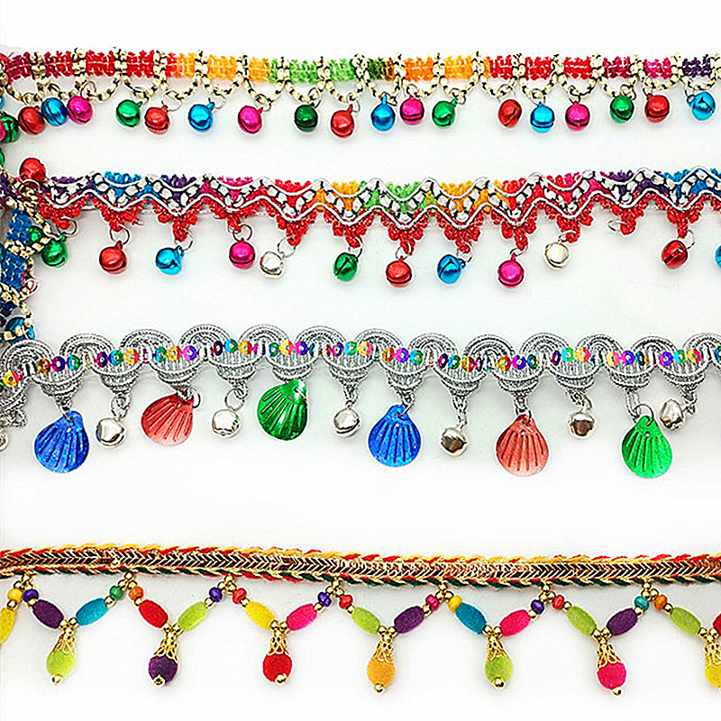 1 jards Deju zvans ar fliteriem nogaidīšanas josta ATS čigānu latīņu bārkstis josta Metāla monētu čaumalas pogas pušķis