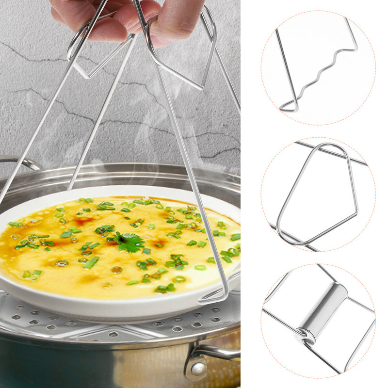 Nerūsējošā tērauda siltumizolācijas plākšņu satvērējs Daudzfunkcionāls karsto trauku pacēlājs salokāms bļodas saspraudes virtuves instrumenti