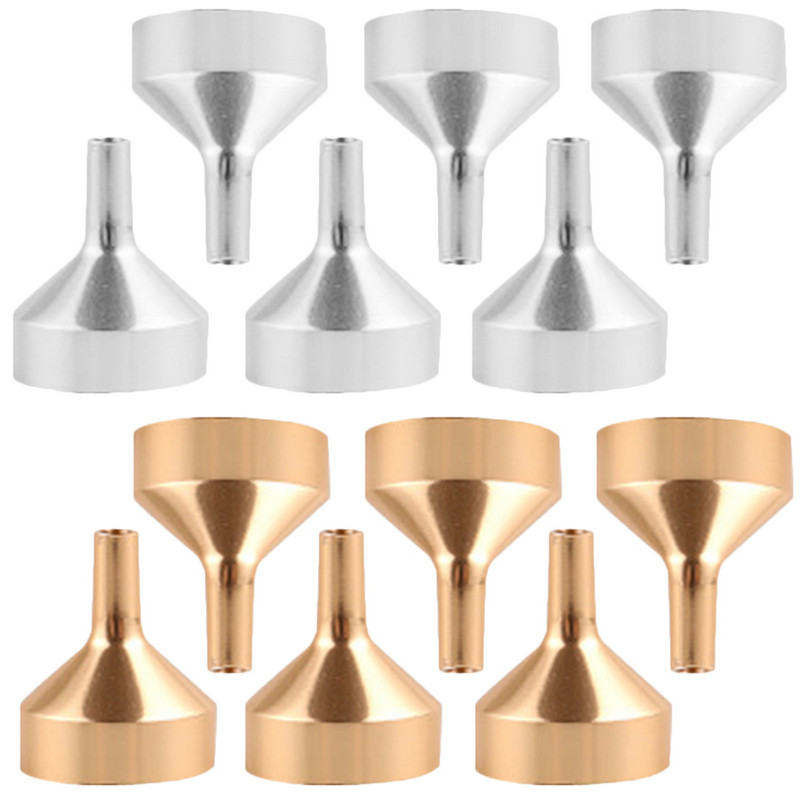 12 τμχ Μίνι χωνί μπουκαλιού νερού Εργαλείο αναπλήρωσης αρωμάτων Χωνιά αιθέριου ελαίου Μικρή γέμιση Μινιατούρα περιποίησης δέρματος από ανοδιωμένο αλουμίνιο